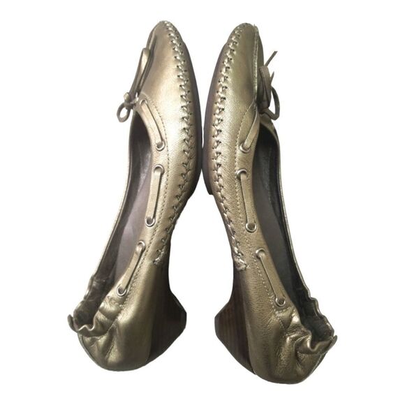 Donald J Pliner POLLY Leather Loafer Shoes Metallic Pewter EUC SZ 7 - Picture 5 of 8